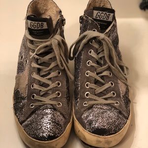 GREY SEQUIN HIGH TOPS (GOLDEN GOOSE DELUXE BRAND)